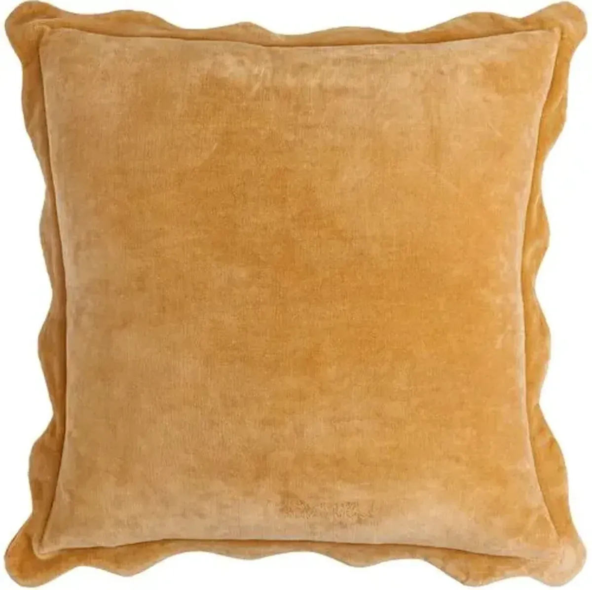 Elfie Scallop Trim Velvet Pillow