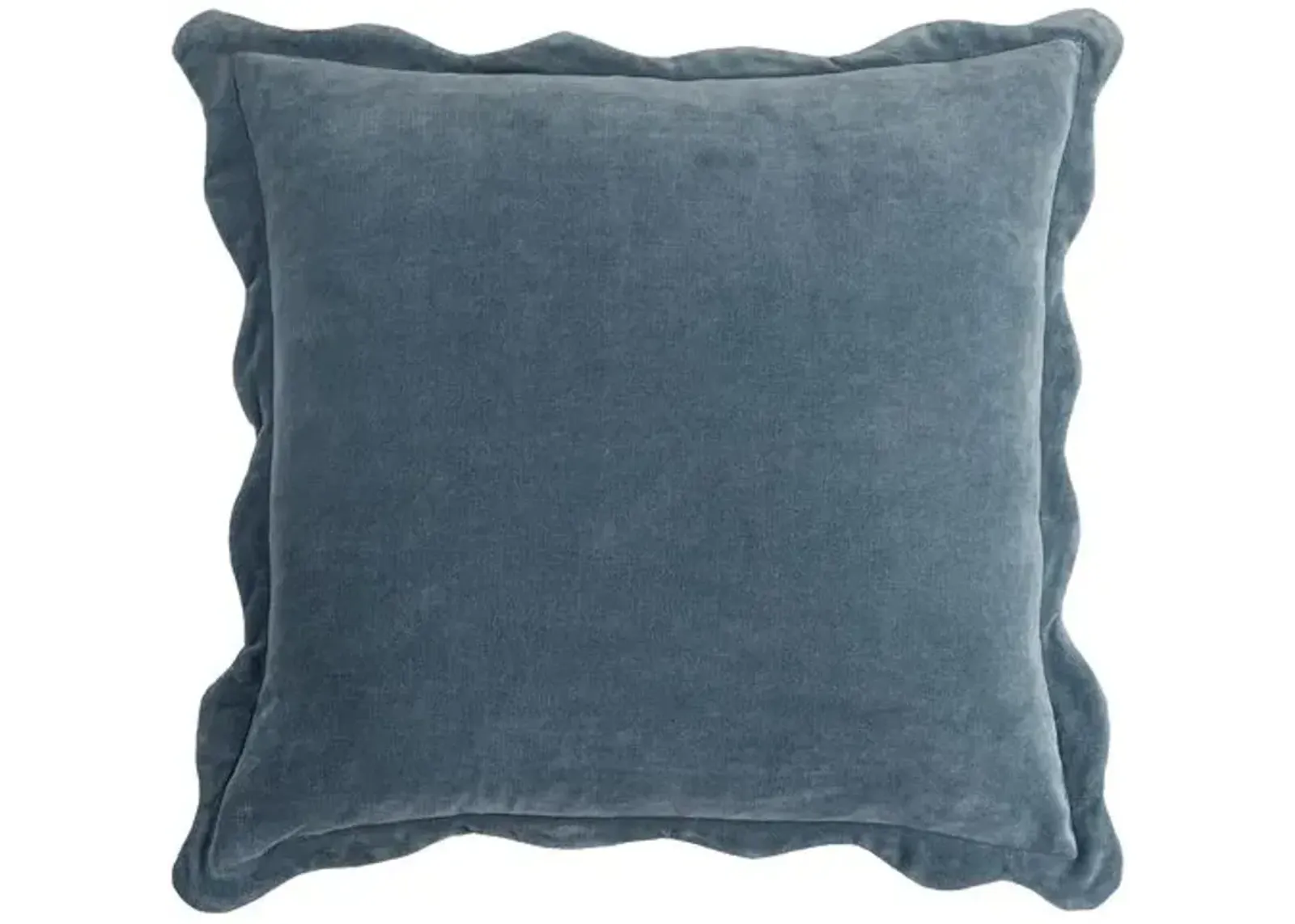 Elfie Scallop Trim Velvet Pillow