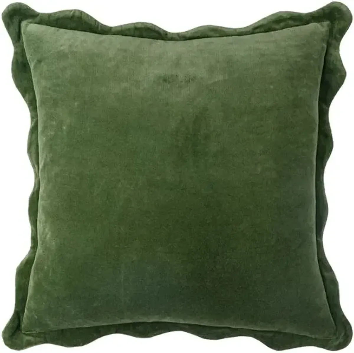 Elfie Scallop Trim Velvet Pillow