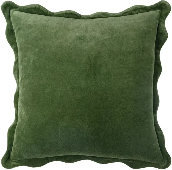 Elfie Scallop Trim Velvet Pillow