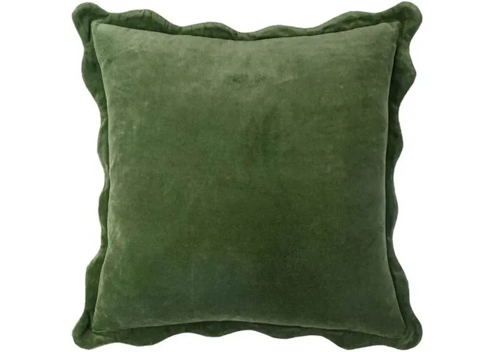 Elfie Scallop Trim Velvet Pillow