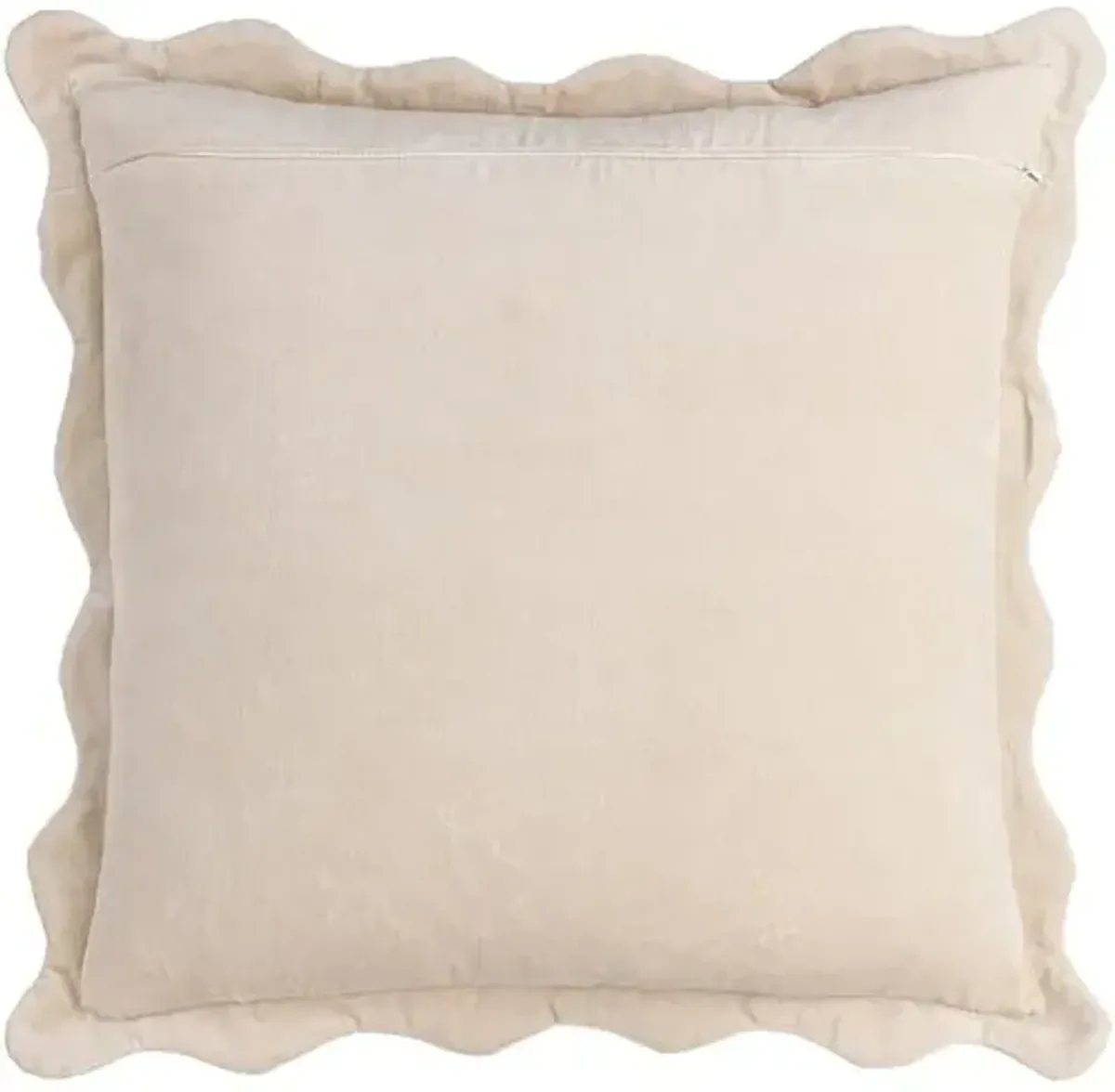 Elfie Scallop Trim Velvet Pillow