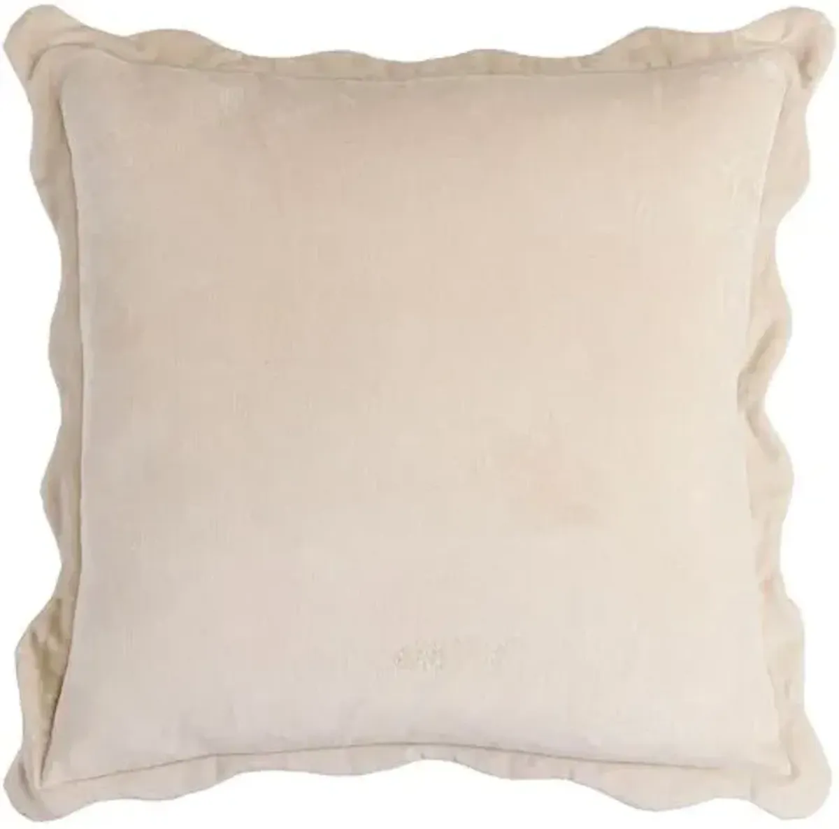 Elfie Scallop Trim Velvet Pillow