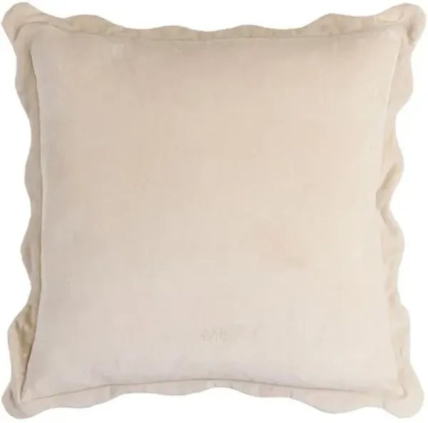 Elfie Scallop Trim Velvet Pillow