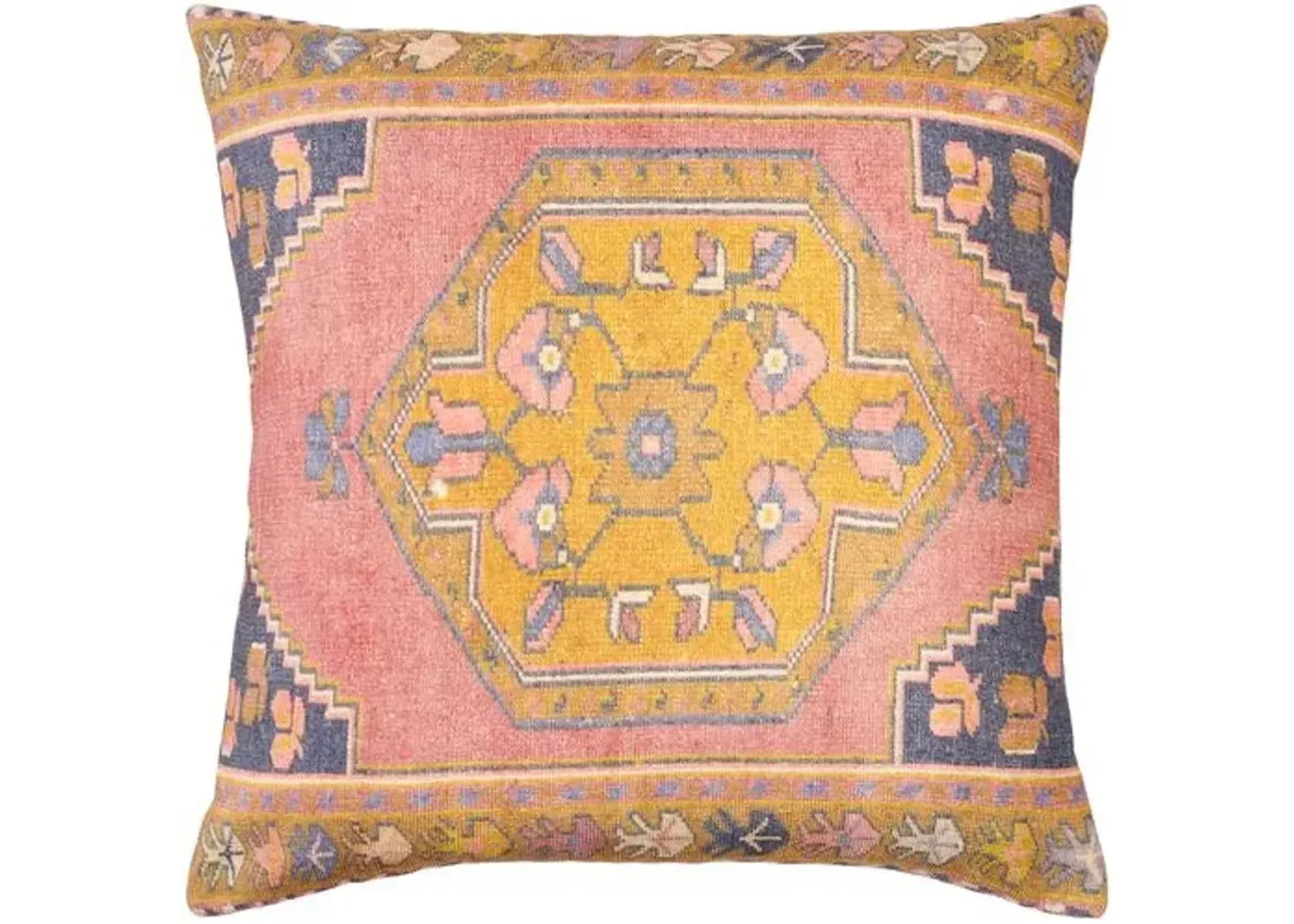 Brea Indoor/Outdoor Pillow - Dusty Pink/Amber