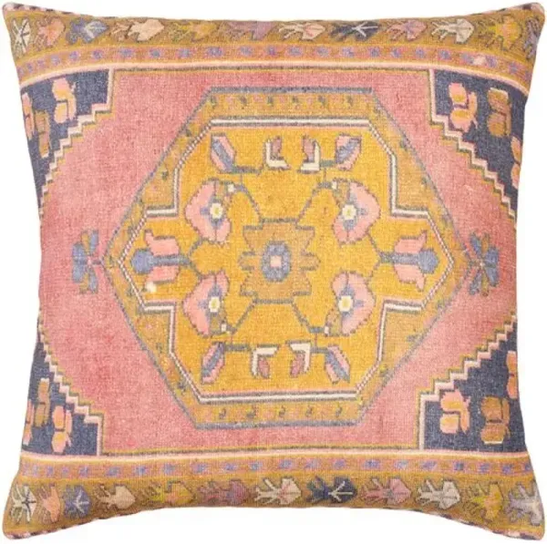 Brea Indoor/Outdoor Pillow - Dusty Pink/Amber