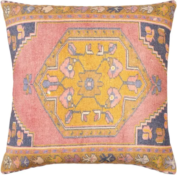 Brea Indoor/Outdoor Pillow, Dusty Pink/Amber