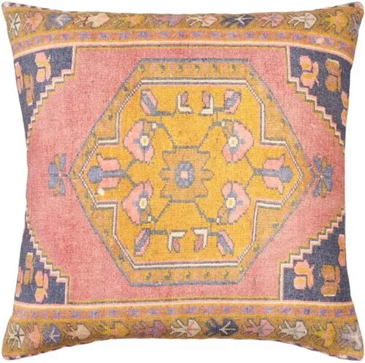 Brea Indoor/Outdoor Pillow - Dusty Pink/Amber