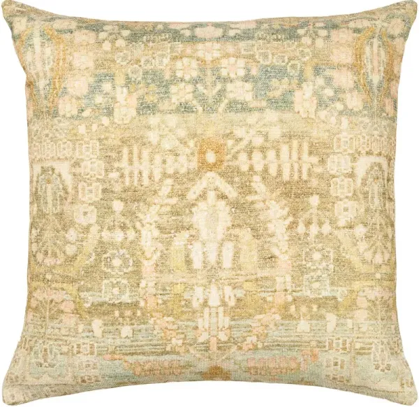 Arya Indoor/Outdoor Pillow, Olive/Cream