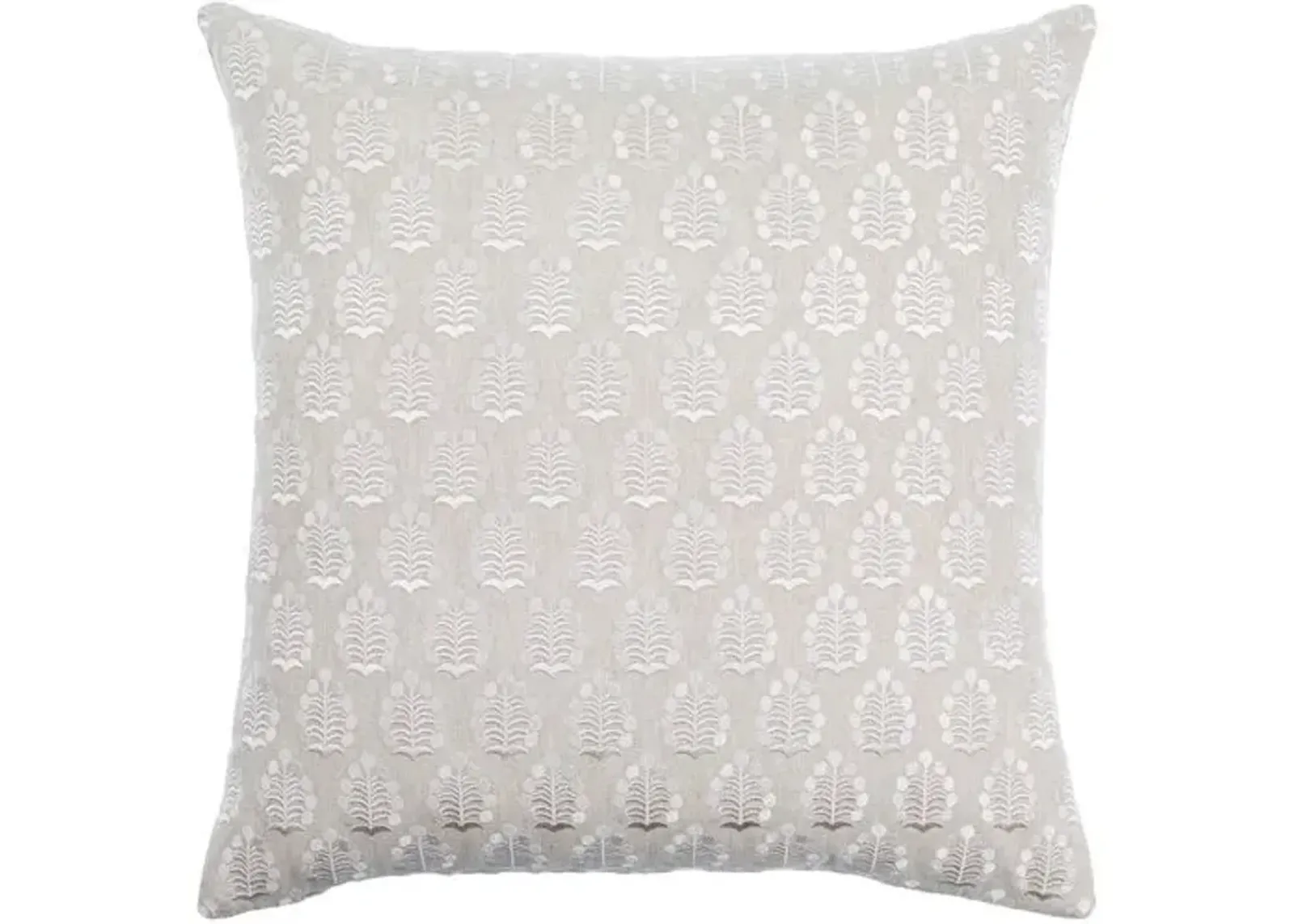 Dabu Embroidered Leaf Pillow