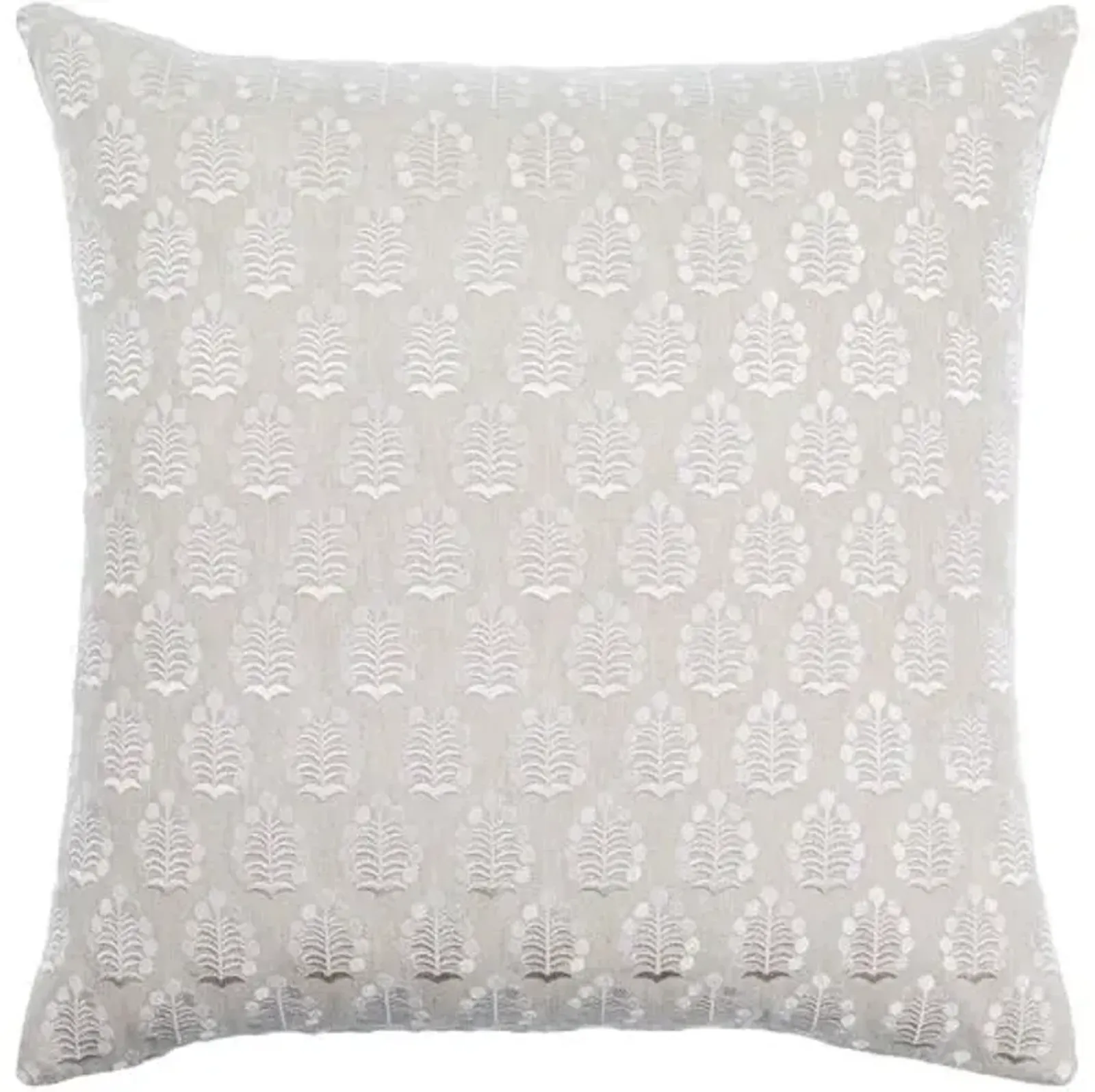 Dabu Embroidered Leaf Pillow