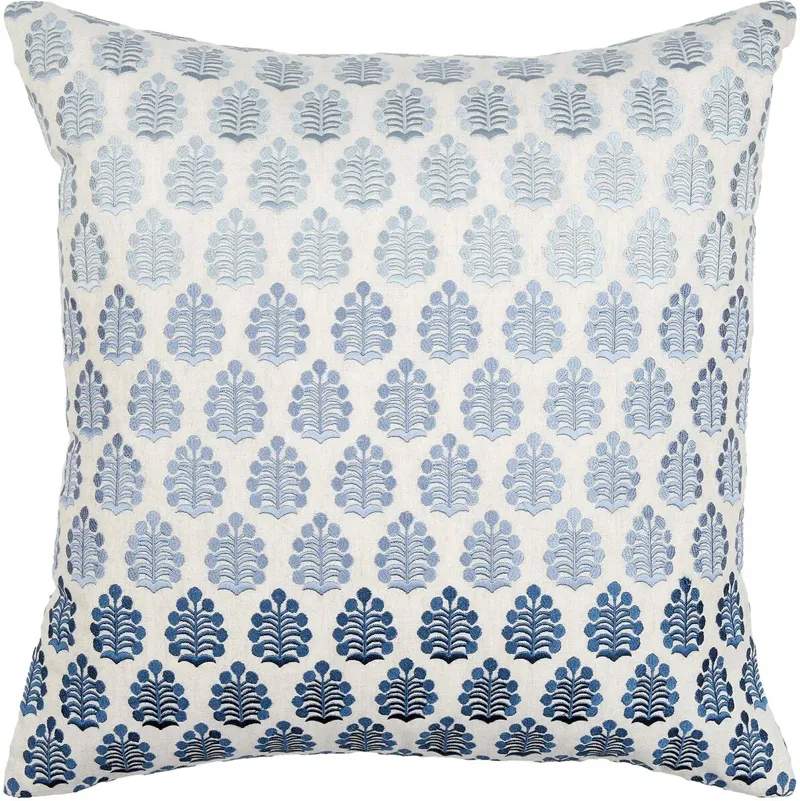 Dabu Embroidered Leaf Pillow
