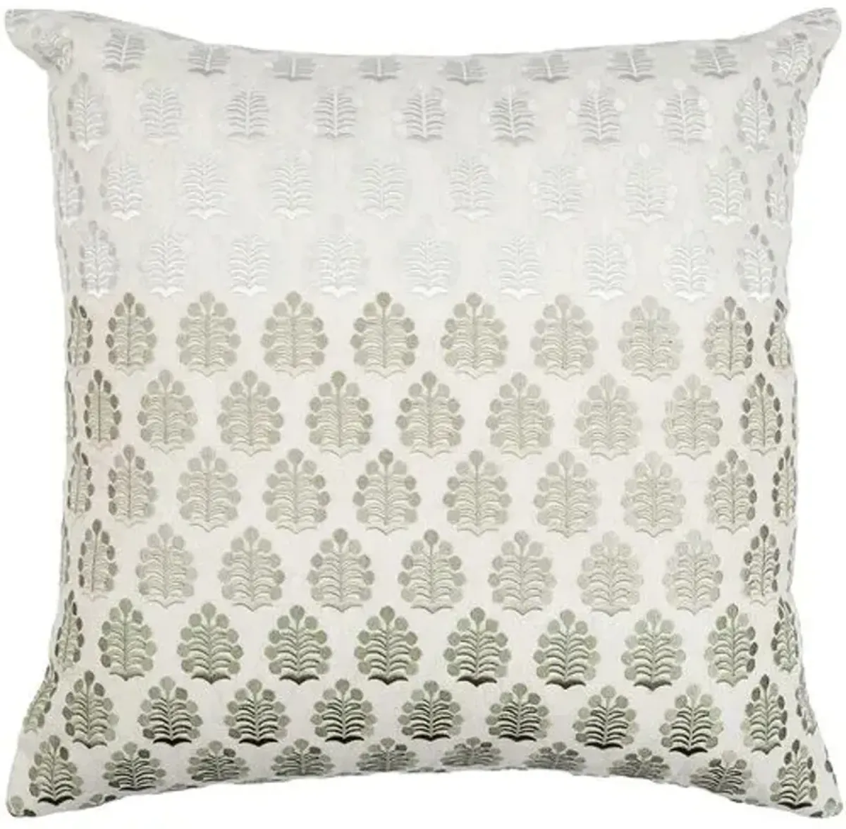 Dabu Embroidered Leaf Pillow