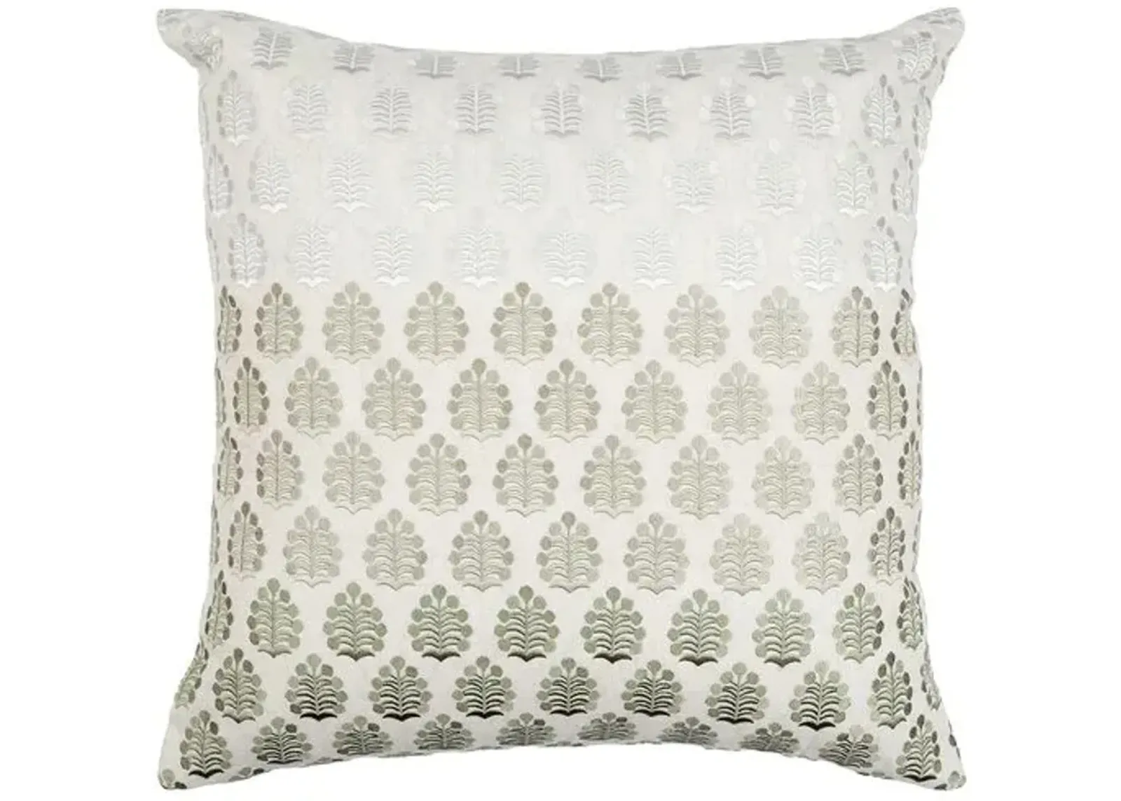 Dabu Embroidered Leaf Pillow