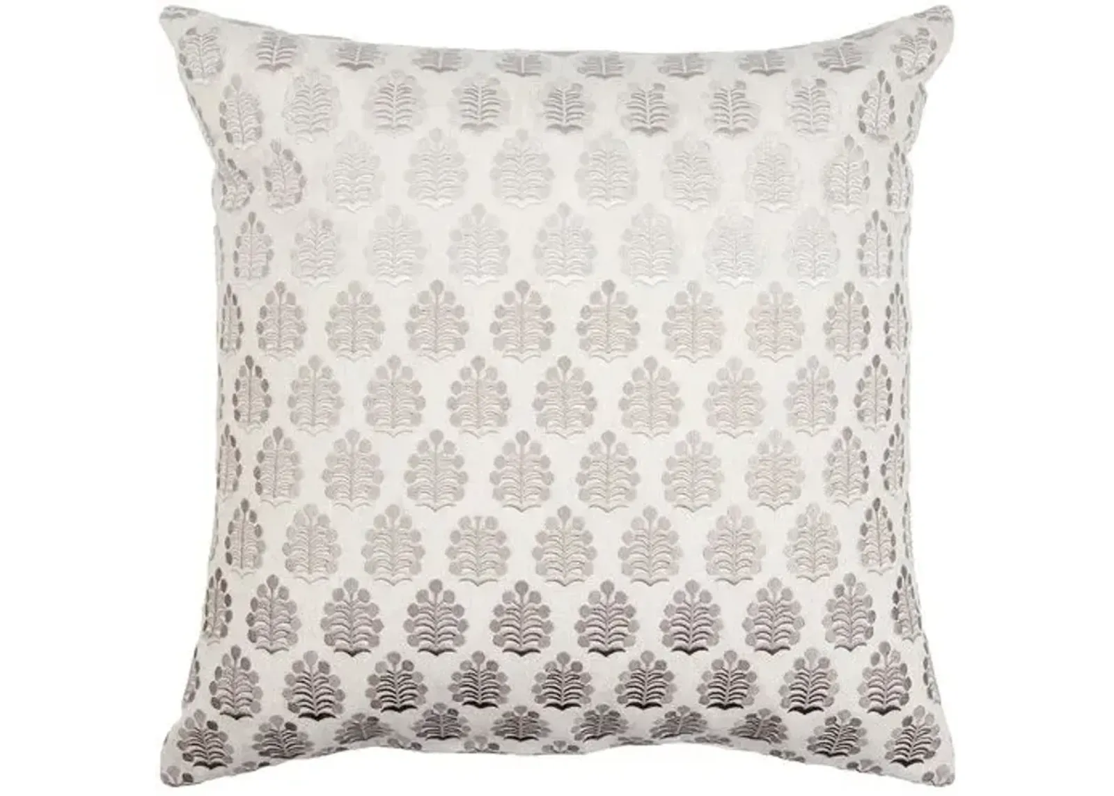 Dabu Embroidered Leaf Pillow