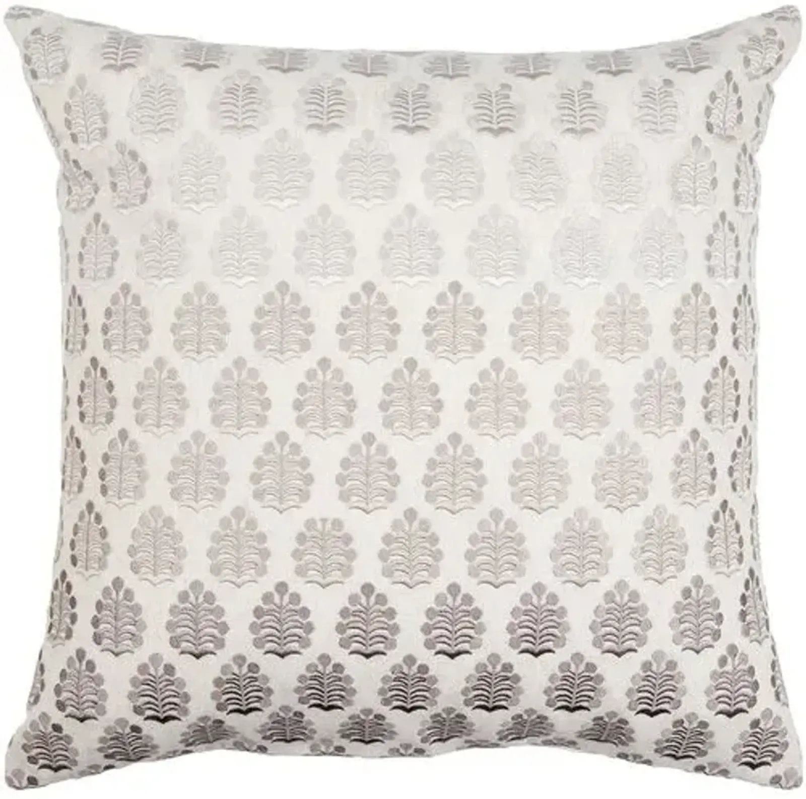 Dabu Embroidered Leaf Pillow