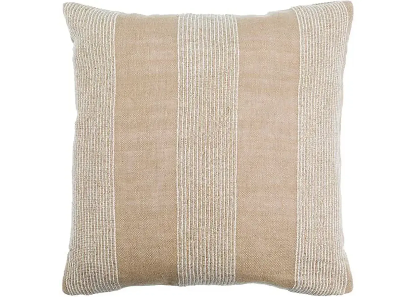 Fairhope Linen Stripe Pillow - Light Beige