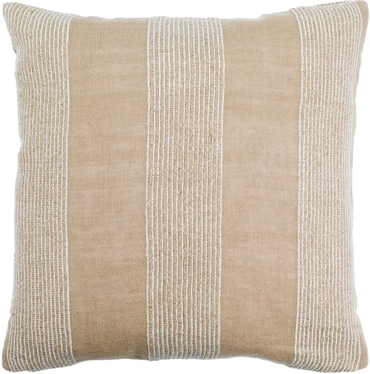 Fairhope Linen Stripe Pillow, Light Beige