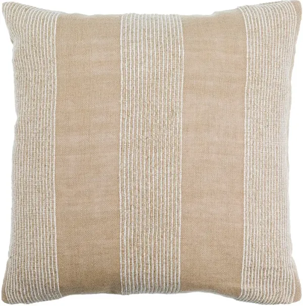 Fairhope Linen Stripe Pillow, Light Beige