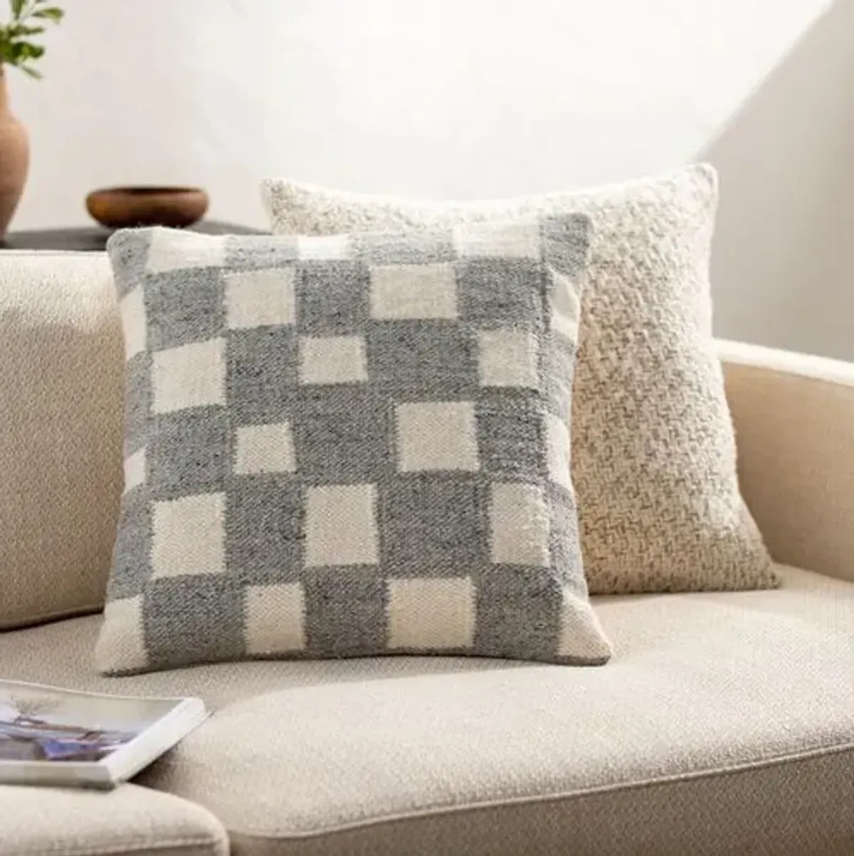 Jacinta Checkered Wool Pillow