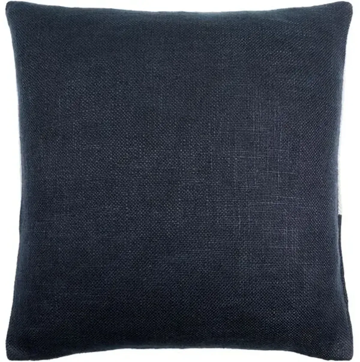 Loomed Linen Colorblock Pillow - Off-White/Onyx