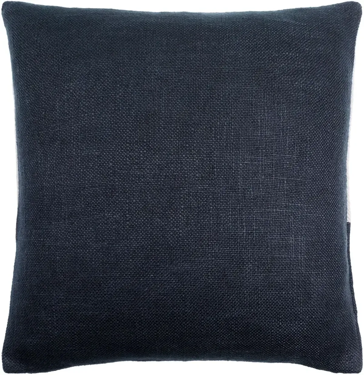 Loomed Linen Colorblock Pillow, Off-White/Onyx