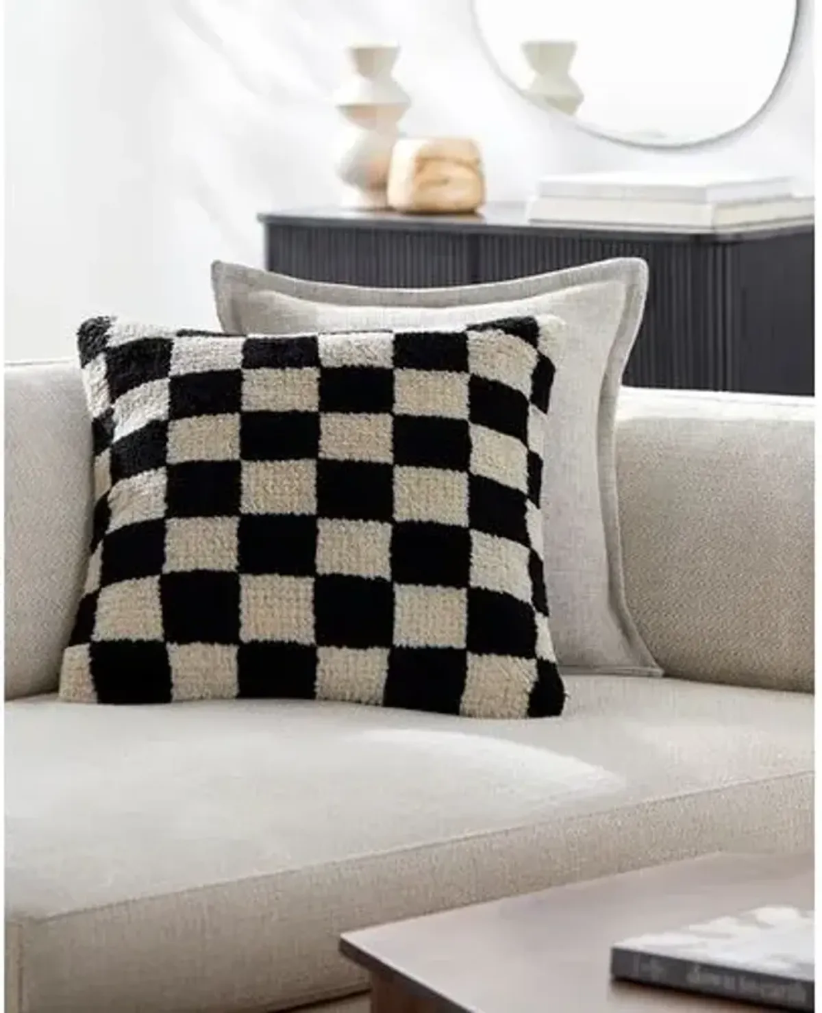 Lukas Checkered Wool Pillow