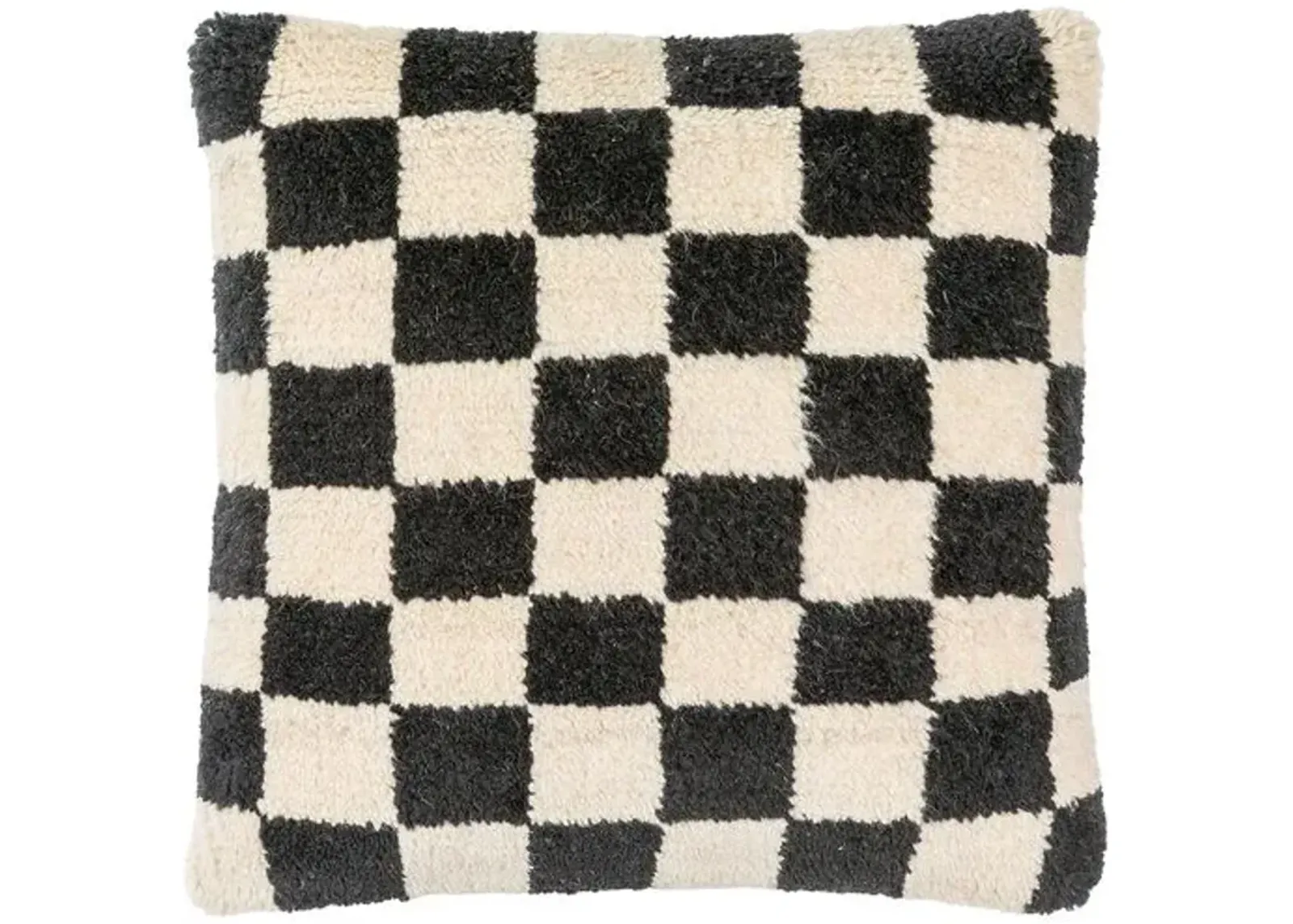 Lukas Checkered Wool Pillow