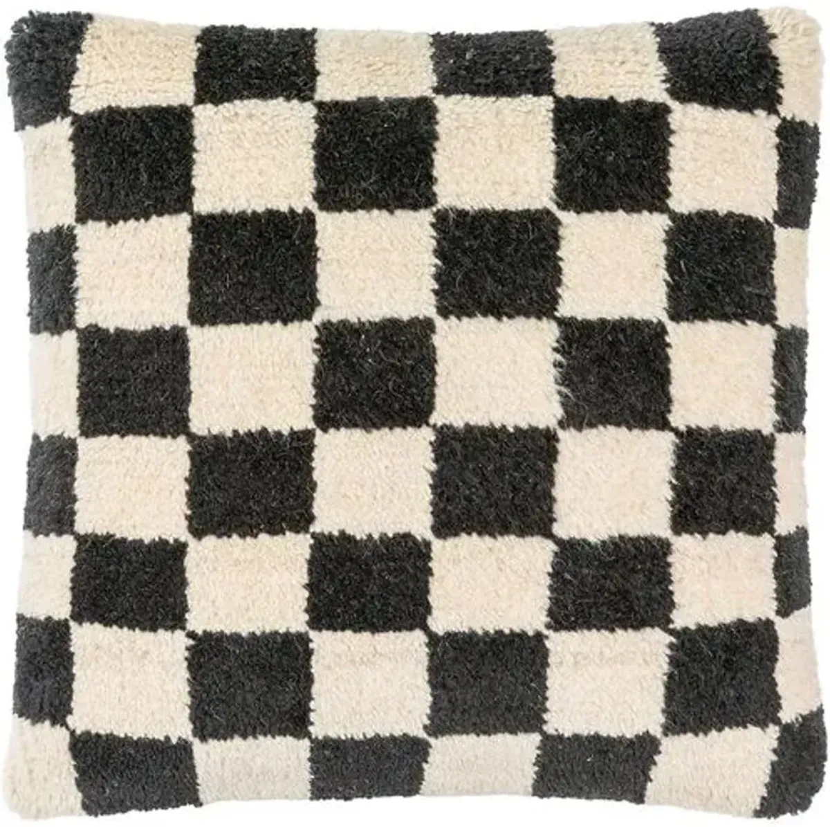 Lukas Checkered Wool Pillow