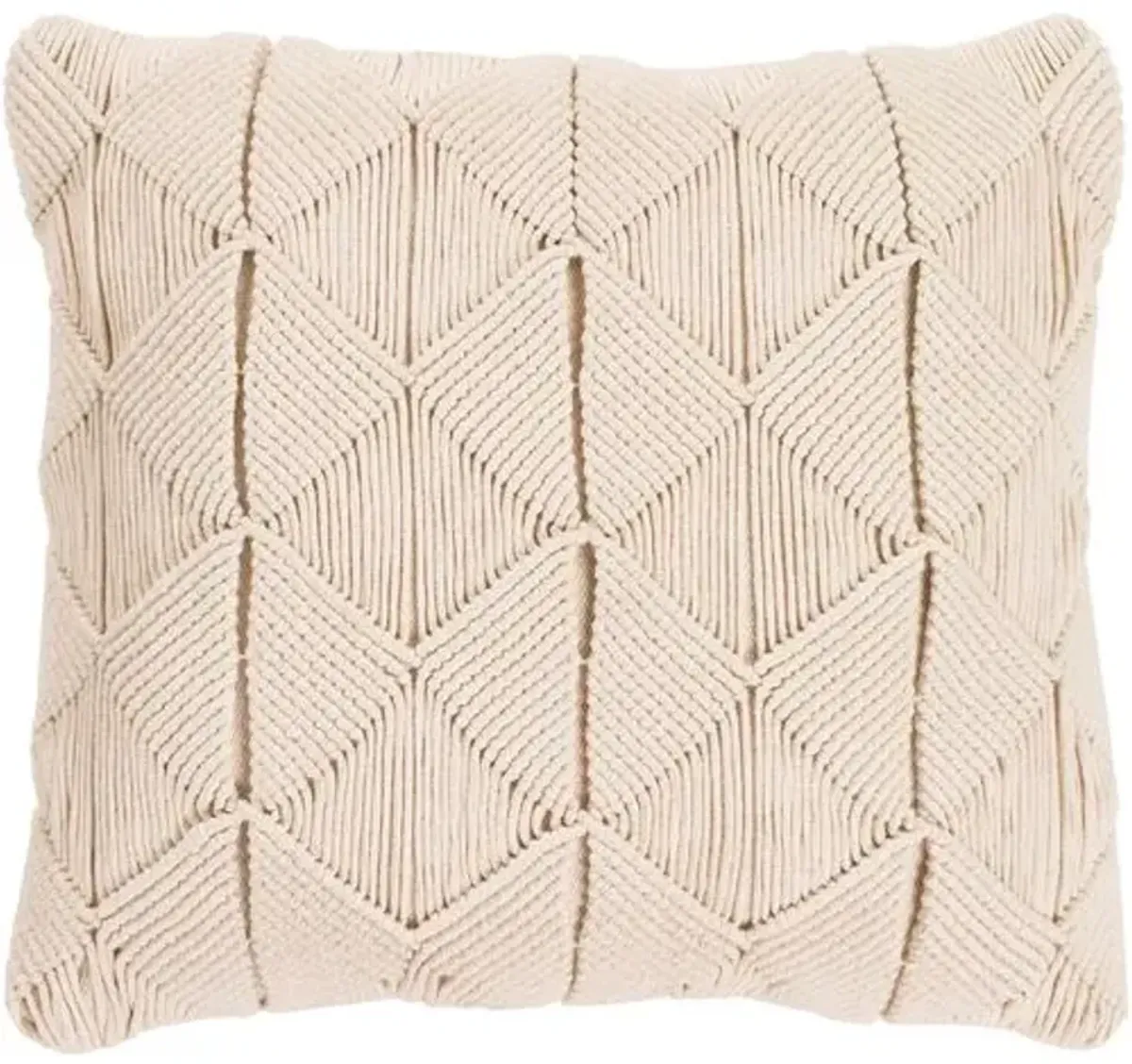 Miranda Macrame Pillow - Cream