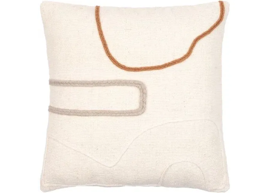 Philip Pillow - Cream/Gray/Burnt Orange