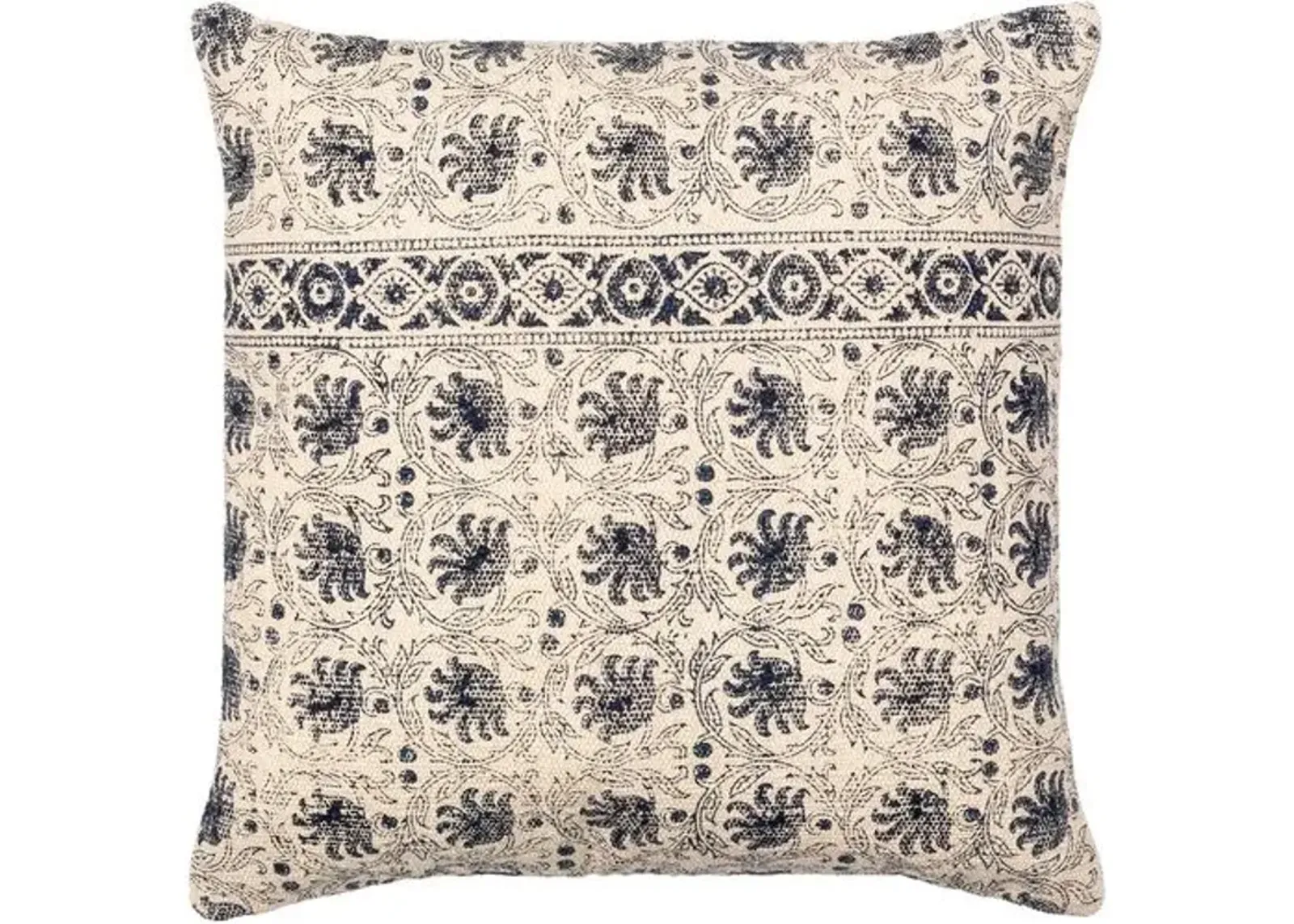 Prisha Pillow - Navy/Light Beige