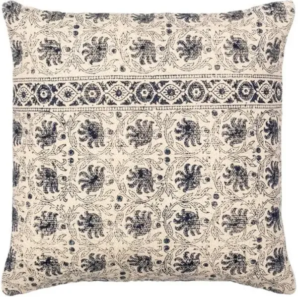 Prisha Pillow - Navy/Light Beige