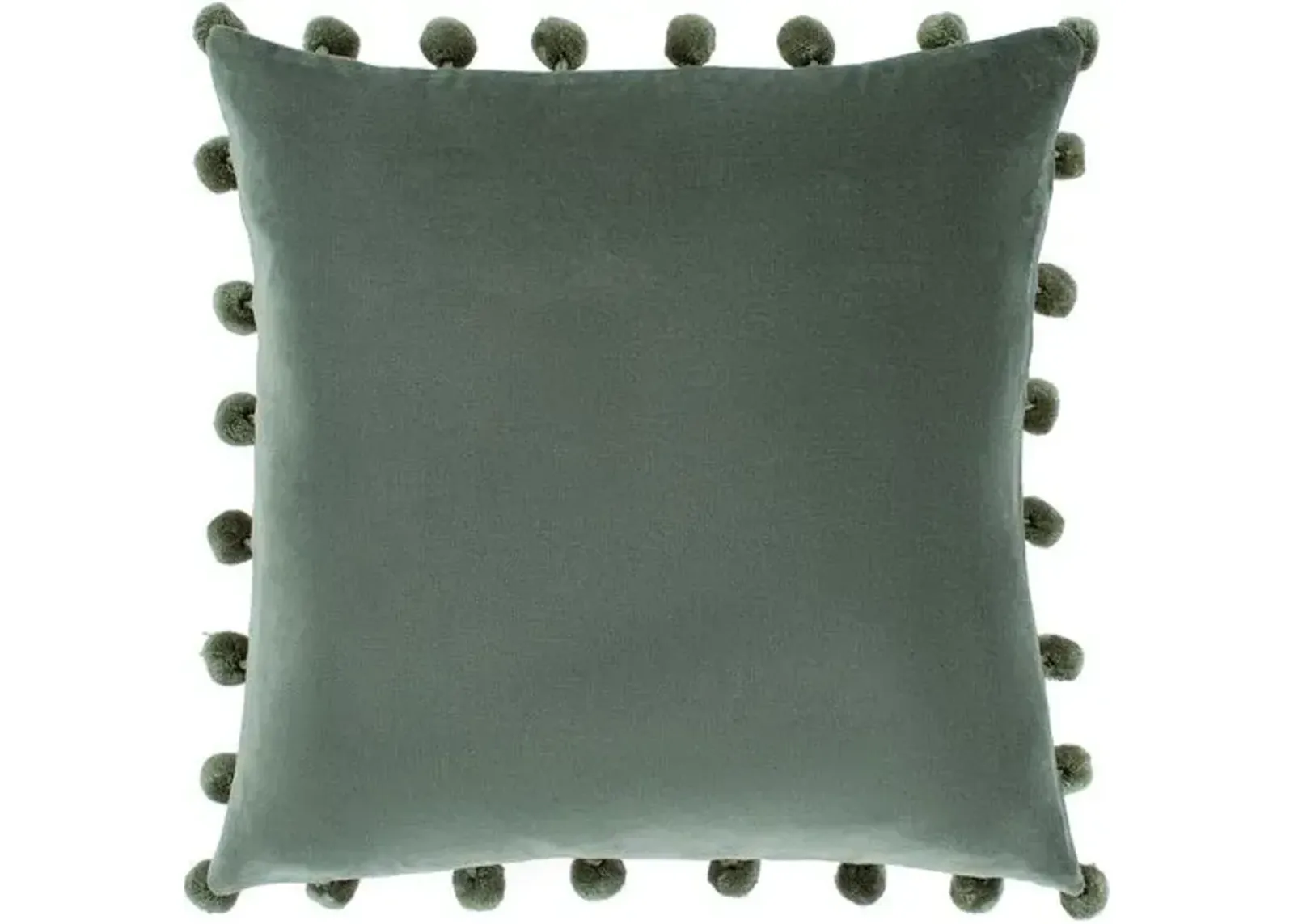 Rhonin Pom Pom Trim Velvet Pillow