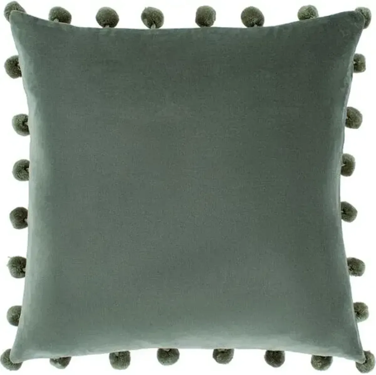 Rhonin Pom Pom Trim Velvet Pillow