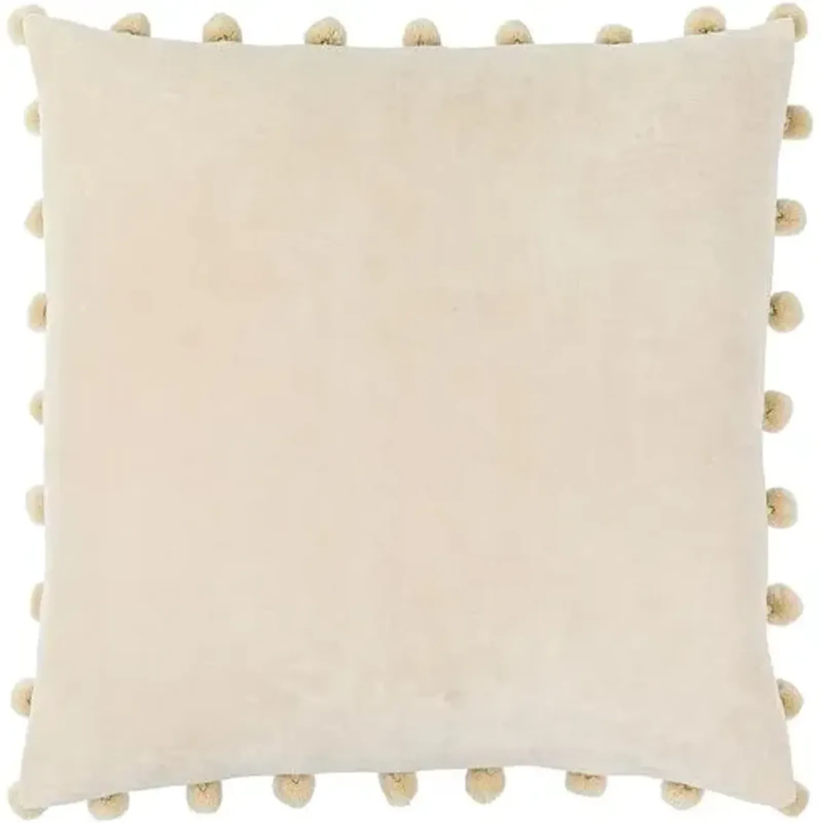 Rhonin Pom Pom Trim Velvet Pillow