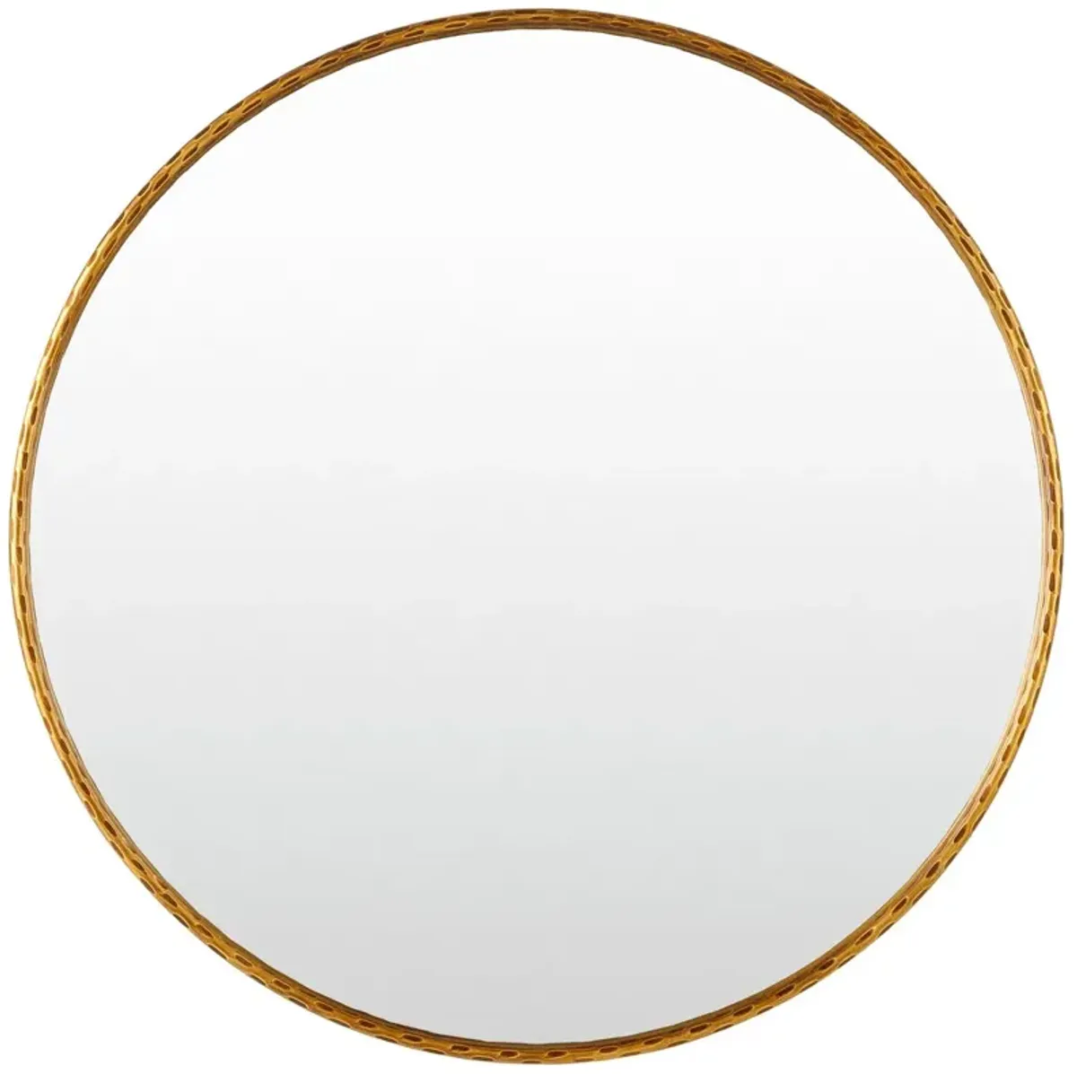 Paulina Round Wall Mirror, Hammered Gold