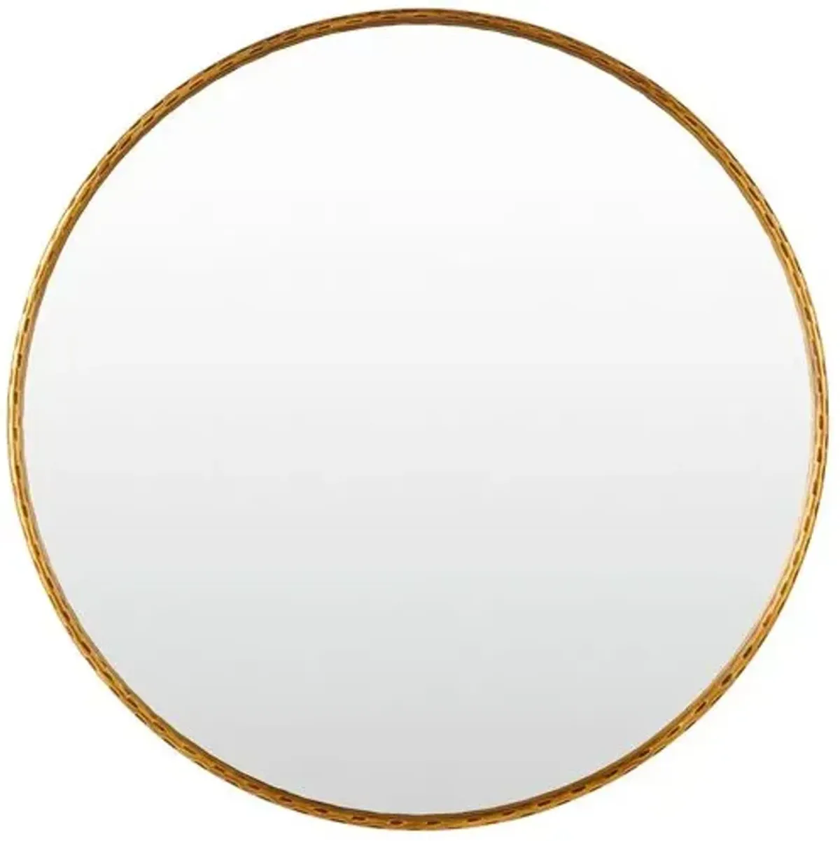 Paulina Round Wall Mirror - Hammered Gold
