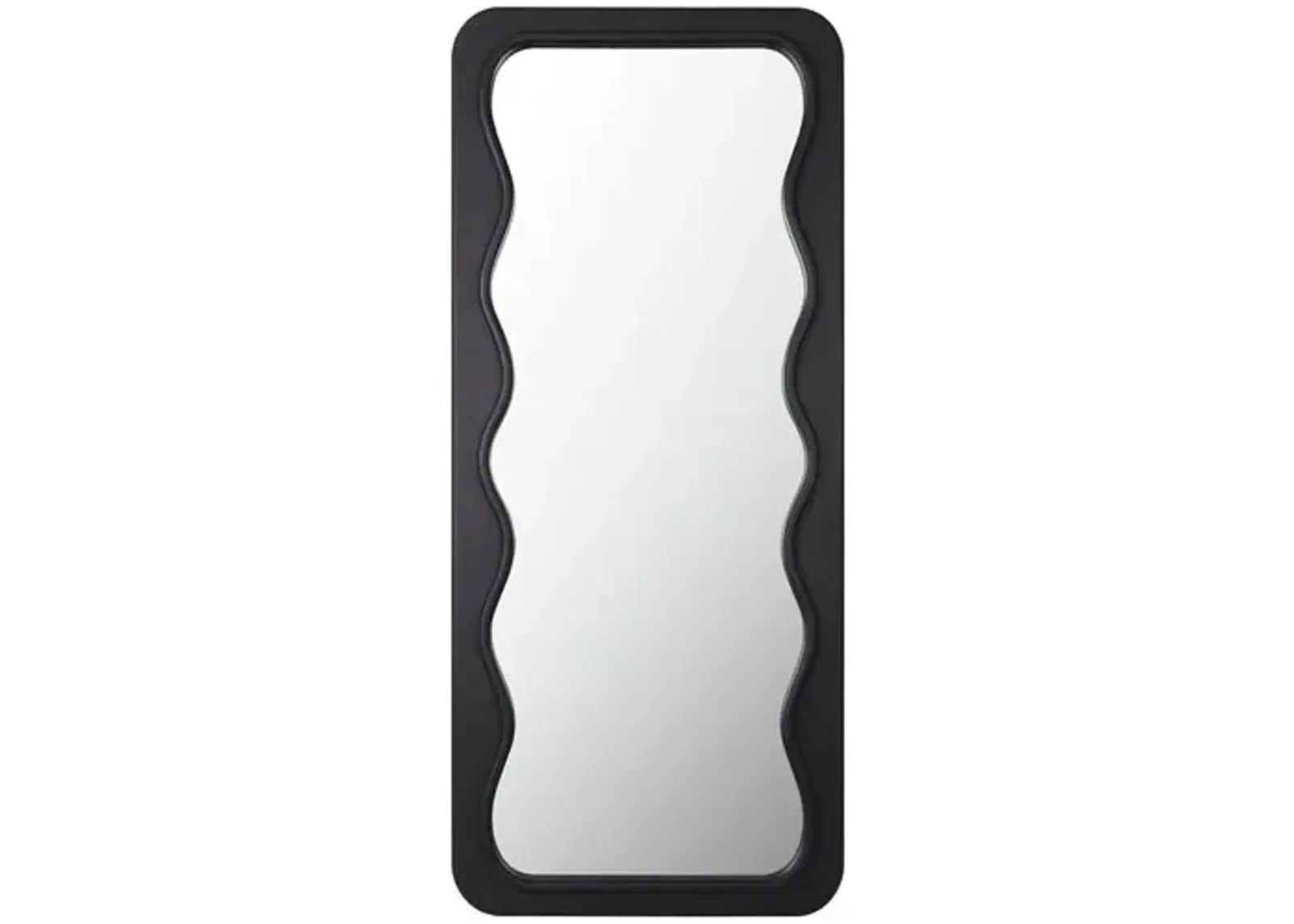 Felix Wavy Floor Mirror - Black