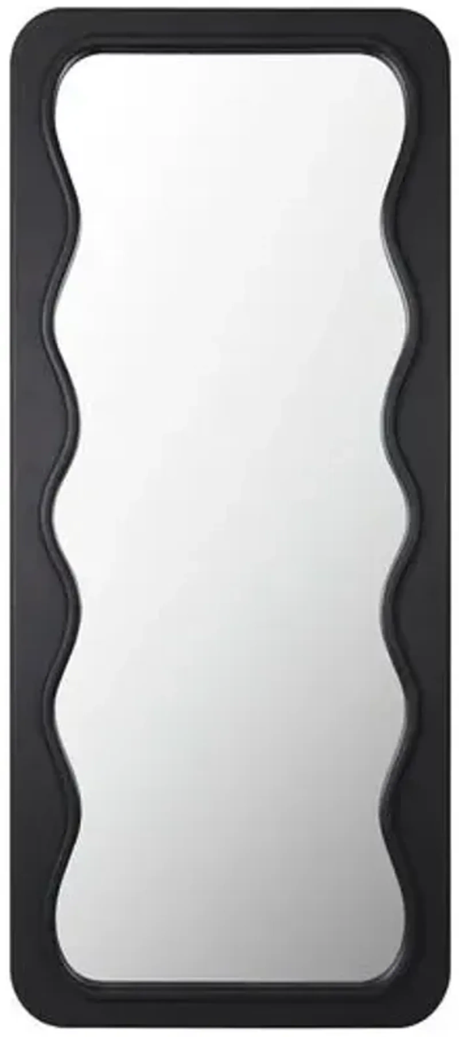 Felix Wavy Floor Mirror - Black