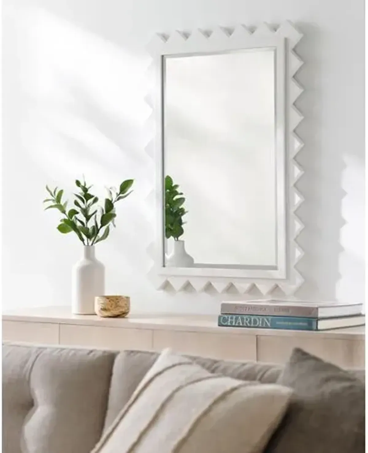 Hailey Deco Wall Mirror - White