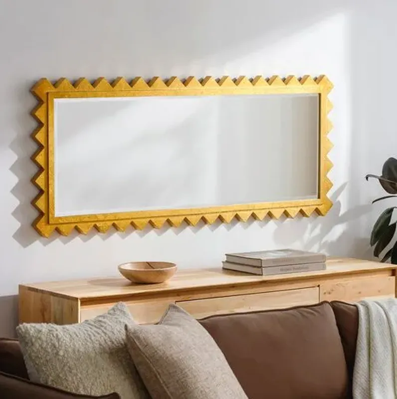 Hailey Deco Floor Mirror - Gold