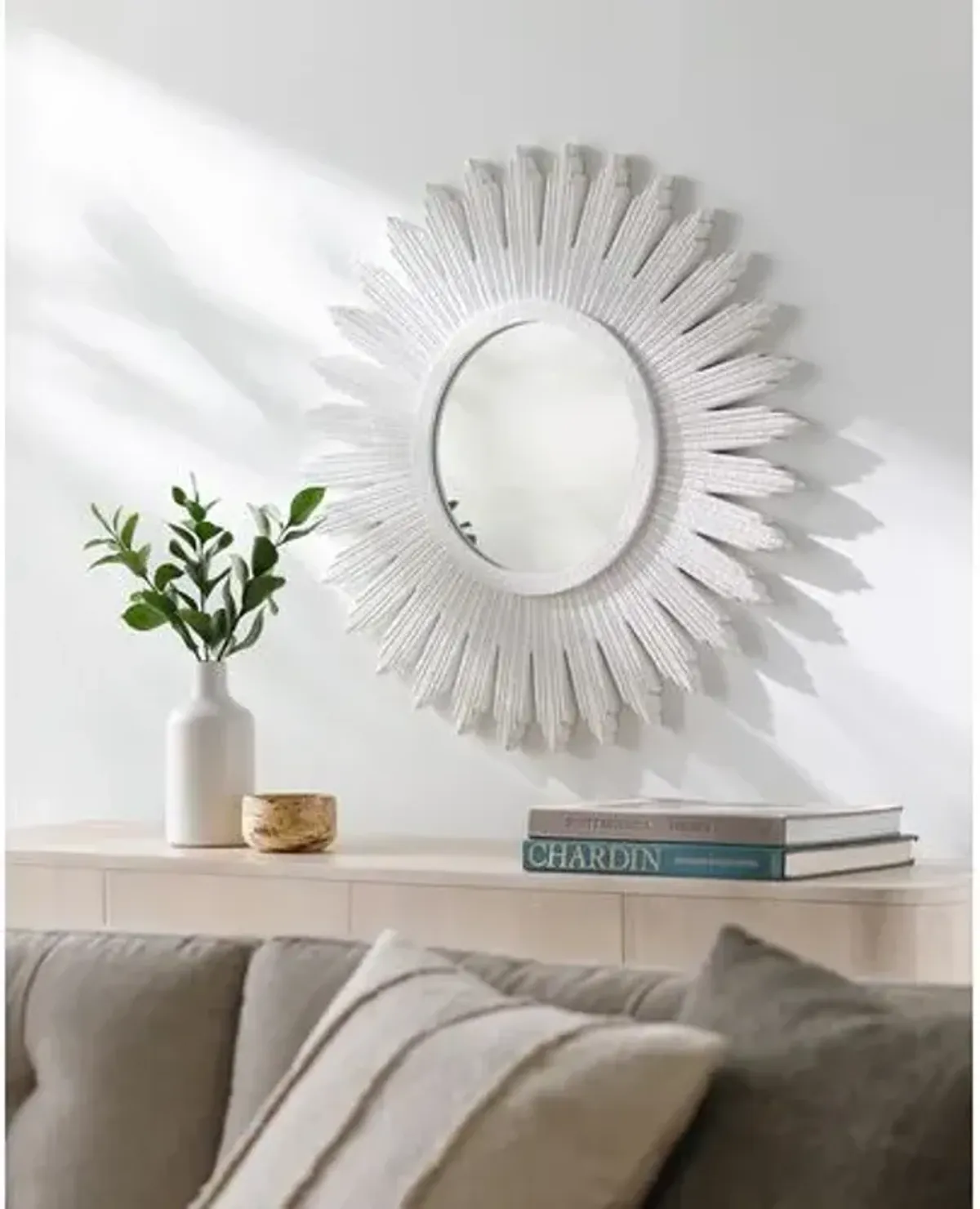 Sylvia Starburst Wall Mirror - White