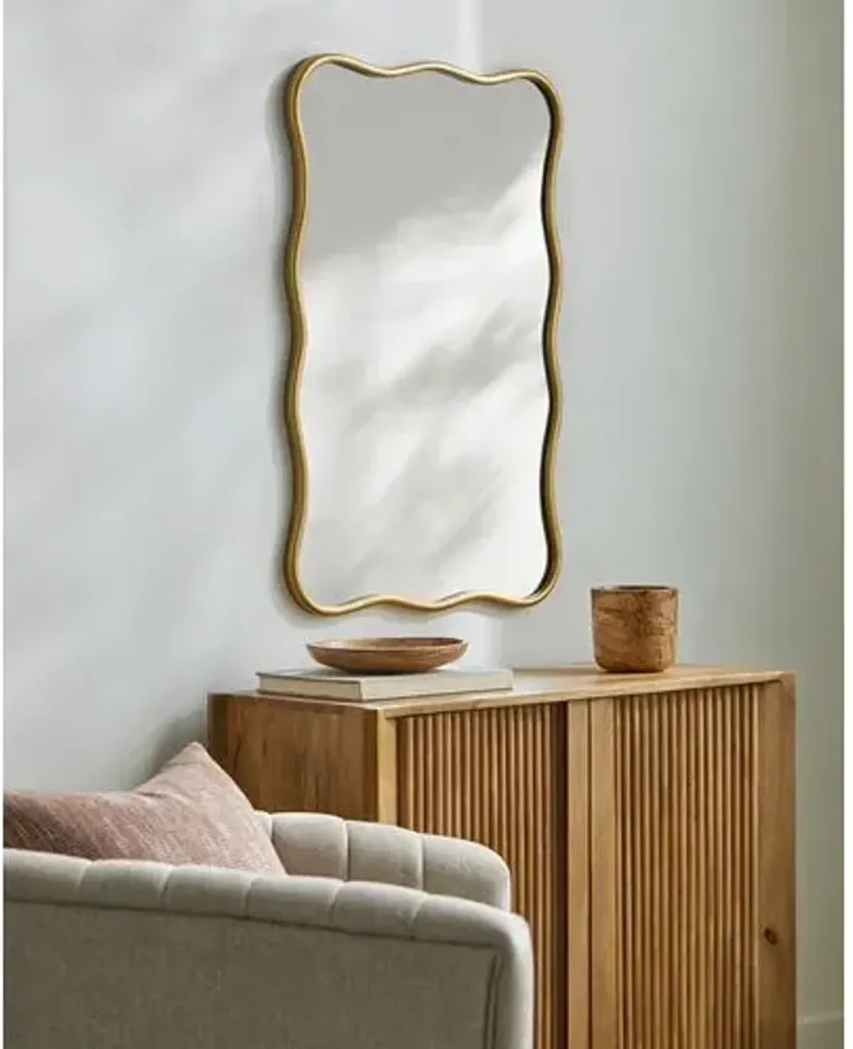 Marleen Wavy Wall Mirror - Gold