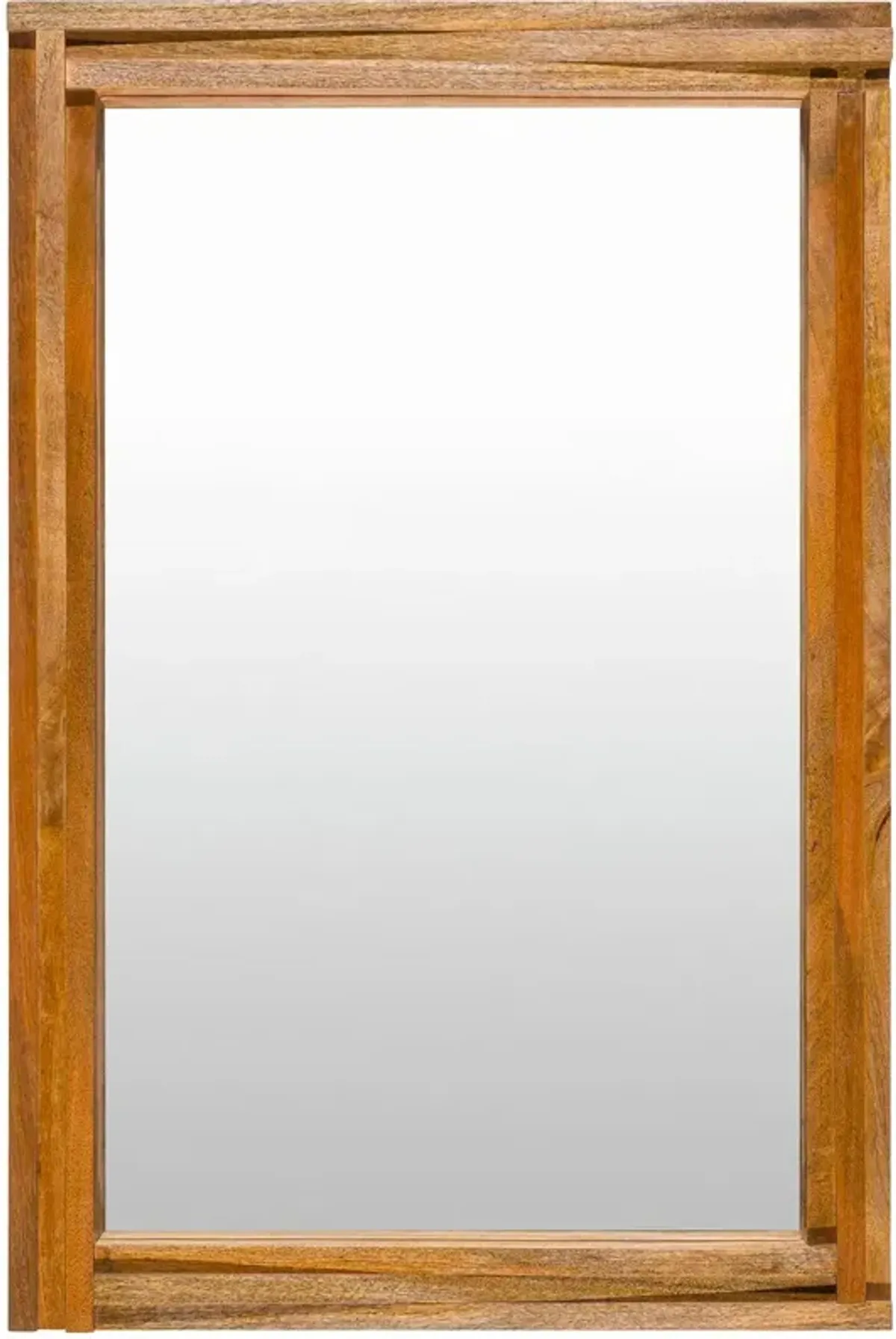 Leo Mango Wood Wall Mirror, Brown