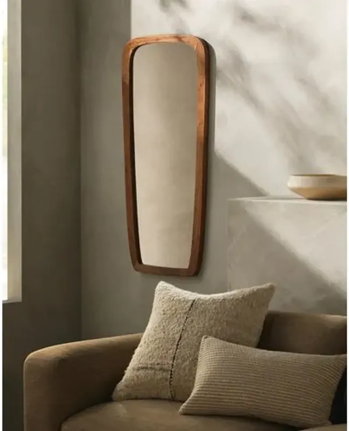 Max Wood Floor Mirror - Brown