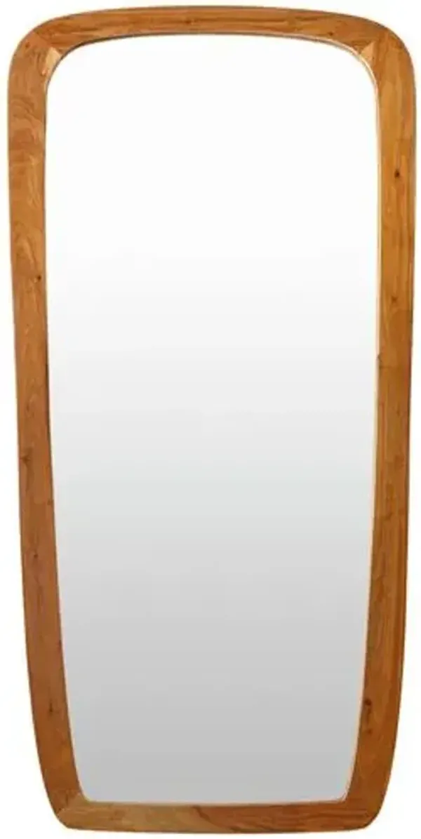 Max Wood Floor Mirror - Brown
