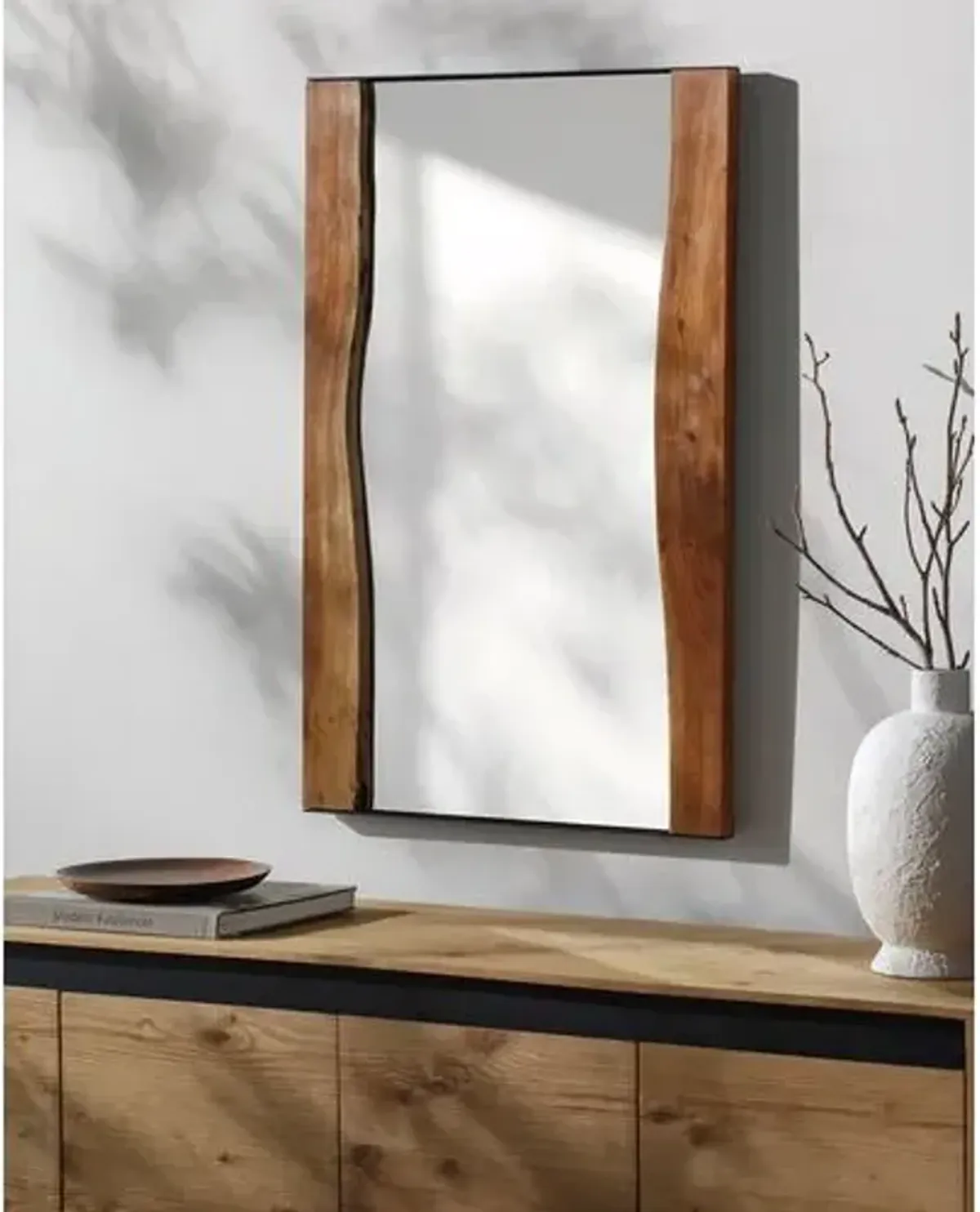 Zoe Wood Accent Mirror - Brown