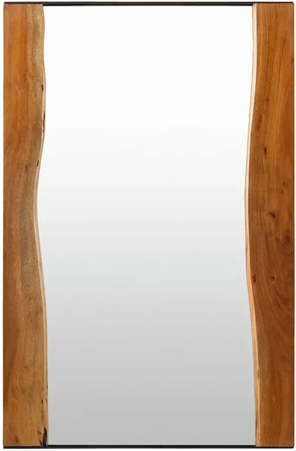 Zoe Wood Accent Mirror, Brown
