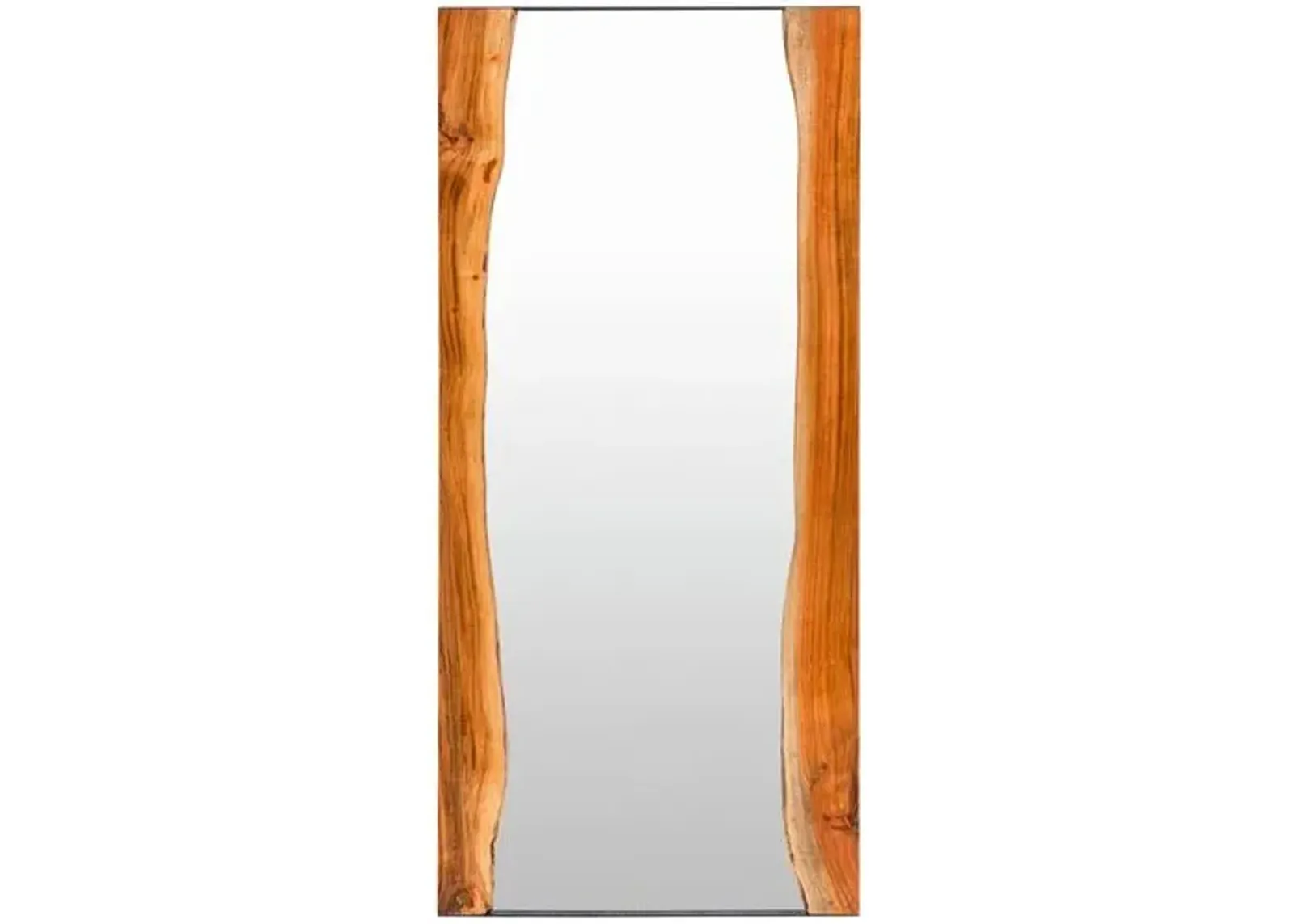 Zoe Wood Floor Mirror - Brown